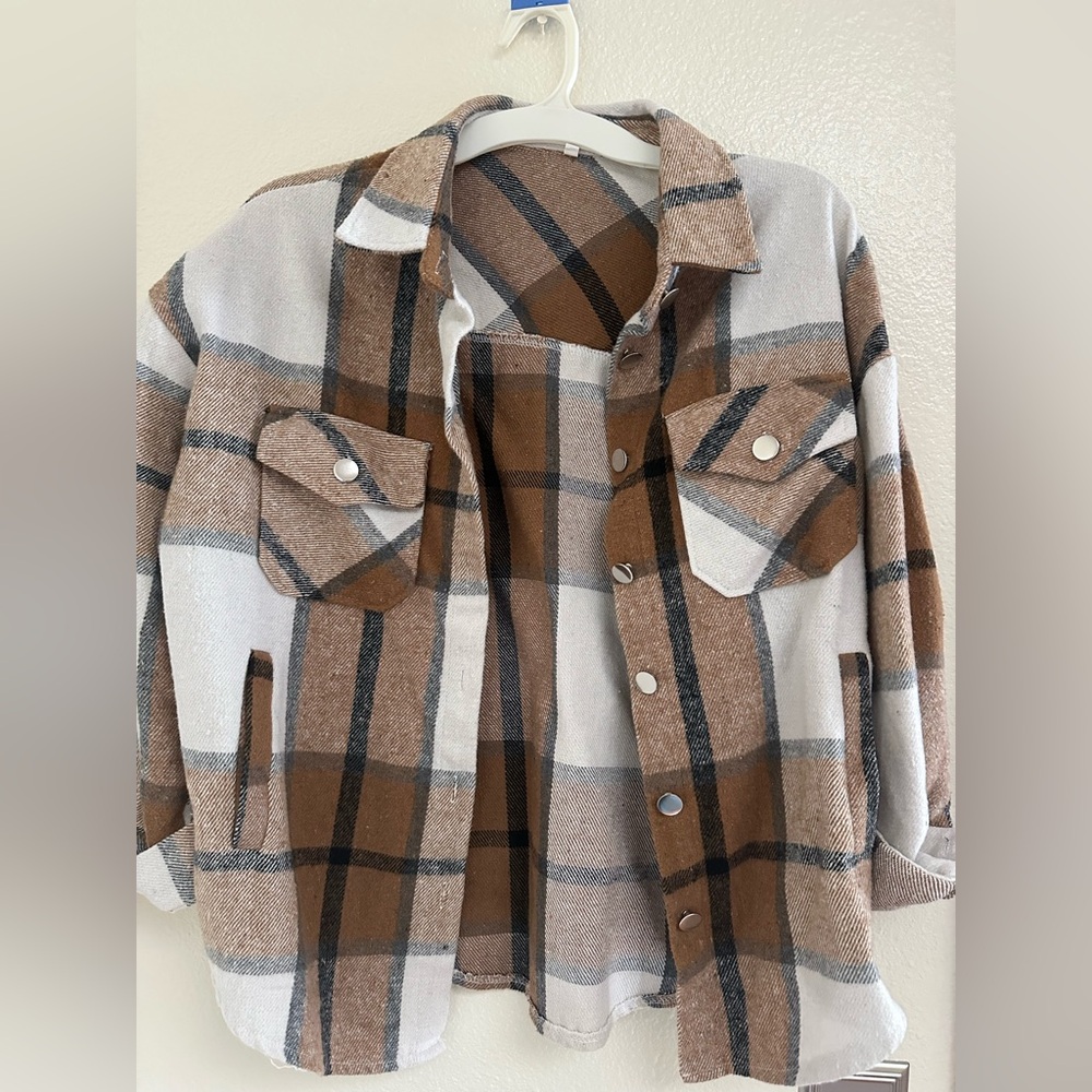 Plaid Button-Up Shirt Jacket